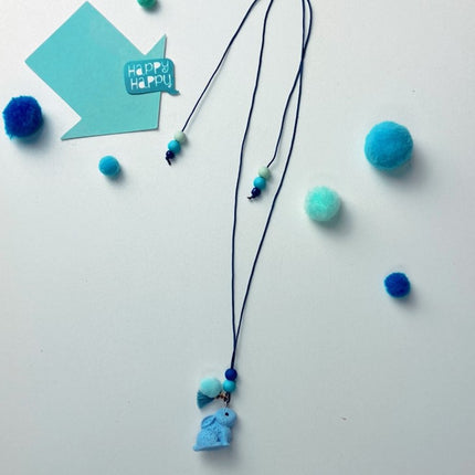 Touwketting kids met Leuke bedel |  Konijntje blauw | FeelGood