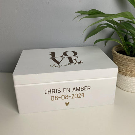 Houten Herinneringen kist LOVE | Bruiloft Cadeau