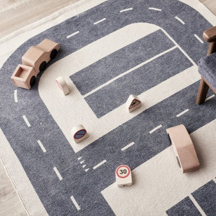 Speelset - Mat autoweg incl. auto en verkeersborden | Play rug AIDEN | Kidsconcept