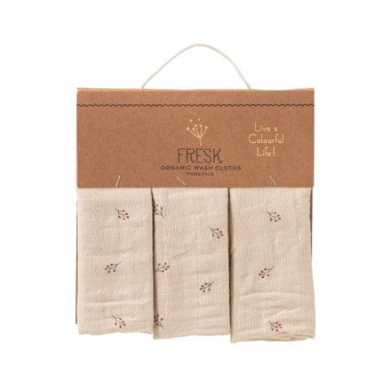 Fresk Washandjes - set van 3 | Organic Wash Cloth Berries