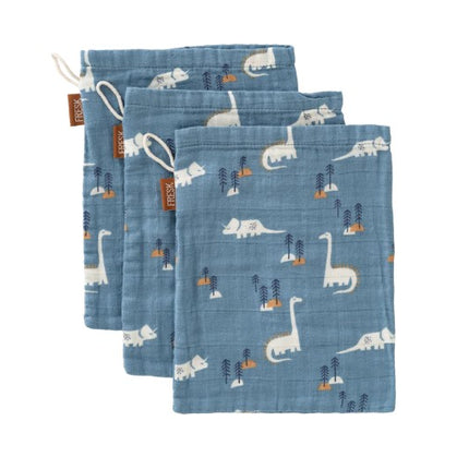 Fresk Washandjes - set van 3 | Organic Wash Cloth Dino