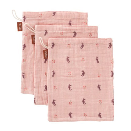 Fresk Washandjes - set van 3 | Organic Wash Cloth SeaHorse