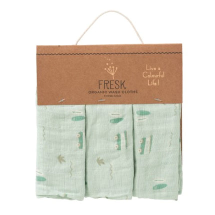 Fresk Washandjes - set van 3 | Organic Wash Cloth Surf Boy