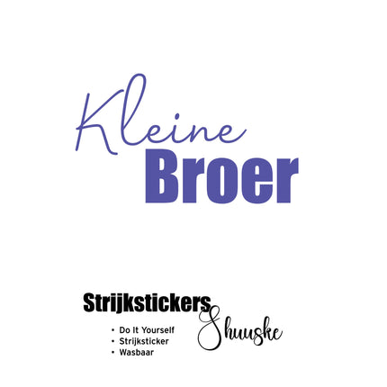 Kleine broer | Textielsticker | tekststicker "KLEINE BROER"