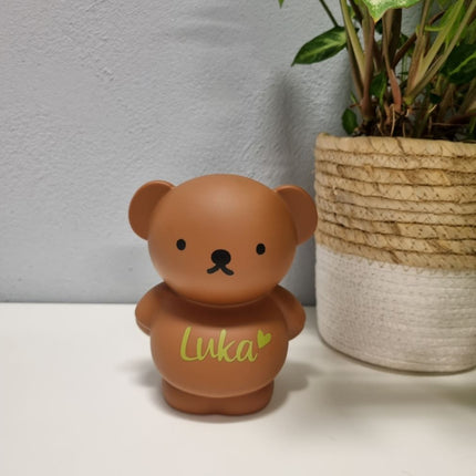 Boris Spaarpot met naam Bruin | Atelier Pierre Money Box