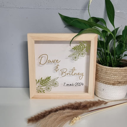 Houten Spaarpot Bruiloft | Botanical Wedding | Huwelijks cadeau